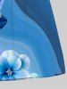 Plus Size Ombre Watercolor Flower Print Hawaii Drawstring Beach Shorts For Men -  