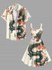Plus Size Floral Branch Dragon Print A Line Tank Dress -  