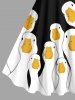 Plus Size Cute Goose Print Hawaii A Line Tank Dress -  