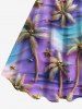 Plus Size Coconut Tree Starfish Ombre Sea Print Hawaii A Line Tank Dress -  