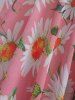 Plus Size Daisy Flower Print Bowknot Asymmetrical Halter Tankini Swimsuit -  