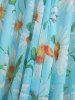 Plus Size Daisy Flowers Print Bowknot Halter Asymmetrical Tankini Swimsuit -  