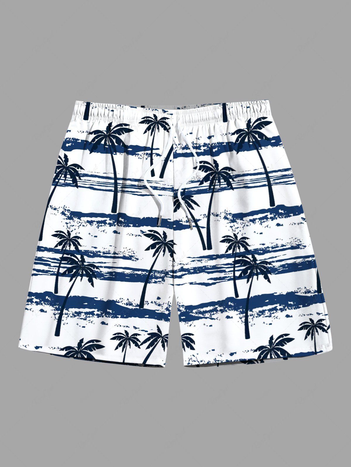 Shops Plus Size Coconut Tree Sea Waves Tie Dye Print Hawaii Beach Shorts For Men  