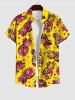 Costume de Plage Grande Taille Imprimé Pois et Ananas - Jaune 