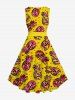 Costume de Plage Grande Taille Imprimé Pois et Ananas - Jaune 