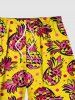 Costume de Plage Grande Taille Imprimé Pois et Ananas - Jaune 