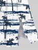 Coconut Tree Sea Tie Dye Print Plus Size Matching Hawaii Beach Outfit For Couples -  