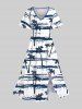 Coconut Tree Sea Tie Dye Print Plus Size Matching Hawaii Beach Outfit For Couples -  