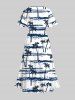 Coconut Tree Sea Tie Dye Print Plus Size Matching Hawaii Beach Outfit For Couples -  