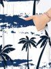 Coconut Tree Sea Tie Dye Print Plus Size Matching Hawaii Beach Outfit For Couples -  