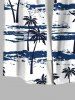 Coconut Tree Sea Tie Dye Print Plus Size Matching Hawaii Beach Outfit For Couples -  