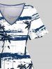 Coconut Tree Sea Tie Dye Print Plus Size Matching Hawaii Beach Outfit For Couples -  