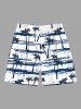 Coconut Tree Sea Tie Dye Print Plus Size Matching Hawaii Beach Outfit For Couples -  