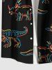 Stick Figure Dinosaur Print Plus Size Matching Hawaii Beach Outfit For Couples -  