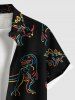 Stick Figure Dinosaur Print Plus Size Matching Hawaii Beach Outfit For Couples -  