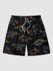 Stick Figure Dinosaur Print Plus Size Matching Hawaii Beach Outfit For Couples -  