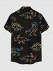 Stick Figure Dinosaur Print Plus Size Matching Hawaii Beach Outfit For Couples -  