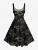 Stick Figure Dinosaur Print Plus Size Matching Hawaii Beach Outfit For Couples -  