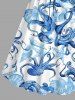 Octopus Starfish Shell Print Plus Size Matching Hawaii Beach Outfit For Couples -  