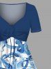 Octopus Starfish Shell Print Plus Size Matching Hawaii Beach Outfit For Couples -  