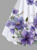 Flowers Leaf Print Plus Size Matching Hawaii Beach Outfit For Couples -  