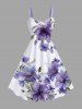 Flowers Leaf Print Plus Size Matching Hawaii Beach Outfit For Couples -  