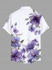 Flowers Leaf Print Plus Size Matching Hawaii Beach Outfit For Couples -  