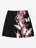 Flower Butterfly Print Plus Size Matching Hawaii Beach Outfit For Couples -  