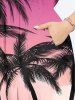 Coconut Tree Sun Ombre Light Beam 3D Print Plus Size Matching Hawaii Beach Outfit For Couples -  