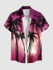Coconut Tree Sun Ombre Light Beam 3D Print Plus Size Matching Hawaii Beach Outfit For Couples -  