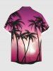 Coconut Tree Sun Ombre Light Beam 3D Print Plus Size Matching Hawaii Beach Outfit For Couples -  