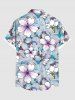 Tenue de Plage Grande Taille Imprimé à Fleurs Assorti pour la Plage - Bleu clair 