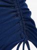 Tankini Rembourré à Dos Nu à Col Halter Grande Taille - Bleu profond 5X