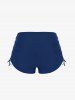 Tankini Rembourré à Dos Nu à Col Halter Grande Taille - Bleu profond 5X