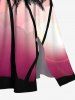 Plus Size Coconut Tree Sun Ombre Light Beam 3D Print Split Hawaii Midi Dress -  
