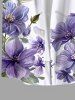 Chemise Fleurs et Feuilles Imprimées avec Poche de Grande Taille pour Homme - Blanc 3XL
