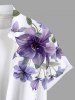 Plus Size Flowers Leaf Print Buttons Pocket Hawaii Shirt For Men -  