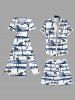 Plus Size Coconut Tree Sea Waves Tie Dye Print Hawaii Beach Shorts For Men -  