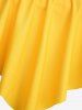 Maillot de Bain Tankini Péplum à Bretelle Réglable Tournesol Imprimé de Grande Taille - Jaune 5X