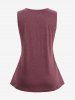 Plus Size Floral Lace Panel Buttons Sleeveless Tank Top -  