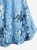 Plus Size Floral Branch Textured Printed Casual Tank Top -  