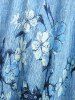 Plus Size Floral Branch Textured Printed Casual Tank Top -  