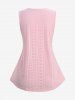 Plus Size Jacquard Hollow Out Ruched Tank Top -  