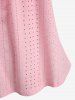 Plus Size Jacquard Hollow Out Ruched Tank Top -  