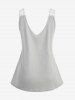 Plus Size Lace Trim Patchwork Waffle Textured Tank Top -  