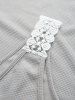 Plus Size Lace Trim Patchwork Waffle Textured Tank Top -  