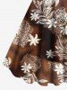 Robe débardeur grande taille à imprimé ethnique ombré et feuilles tropicales et tortues hawaïennes - café L
