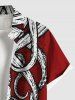 Chemise Imprimé Poulpe à Poche Grande Taille pour Homme - Rouge 2XL