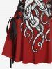 Robe Débardeur Linge A Pieuvre Imprimée à Lacets - Rouge XL