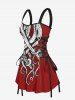Robe Débardeur Linge A Pieuvre Imprimée à Lacets - Rouge XL